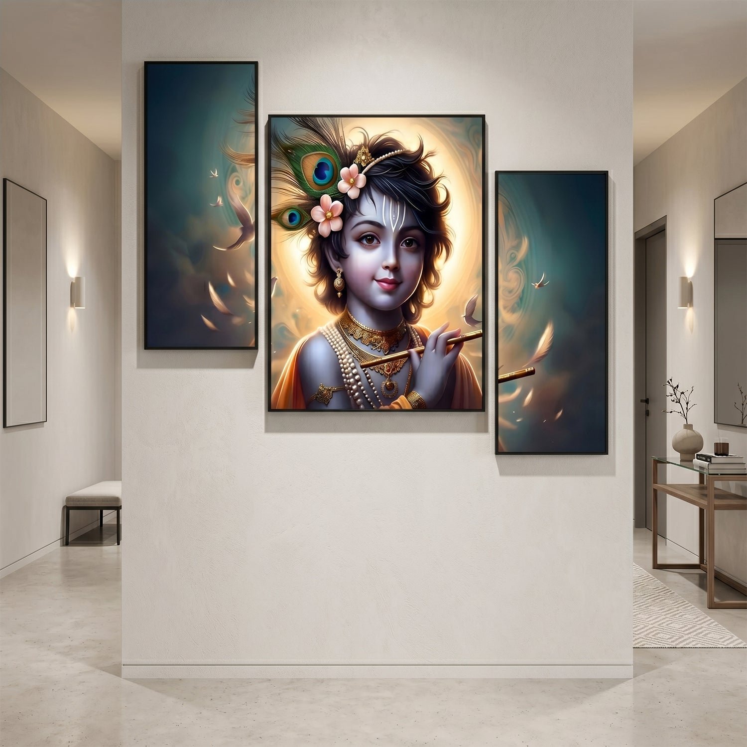 Krishna Flute Wall Art – Vibrant & Sacred Home Decor - Image 3