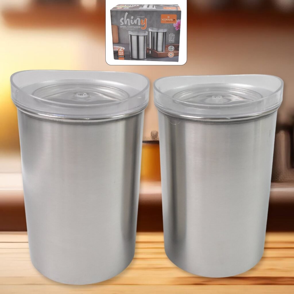 Stainless Steel Airtight Containers - 2 Pc Set (500ml Each) | Konvex