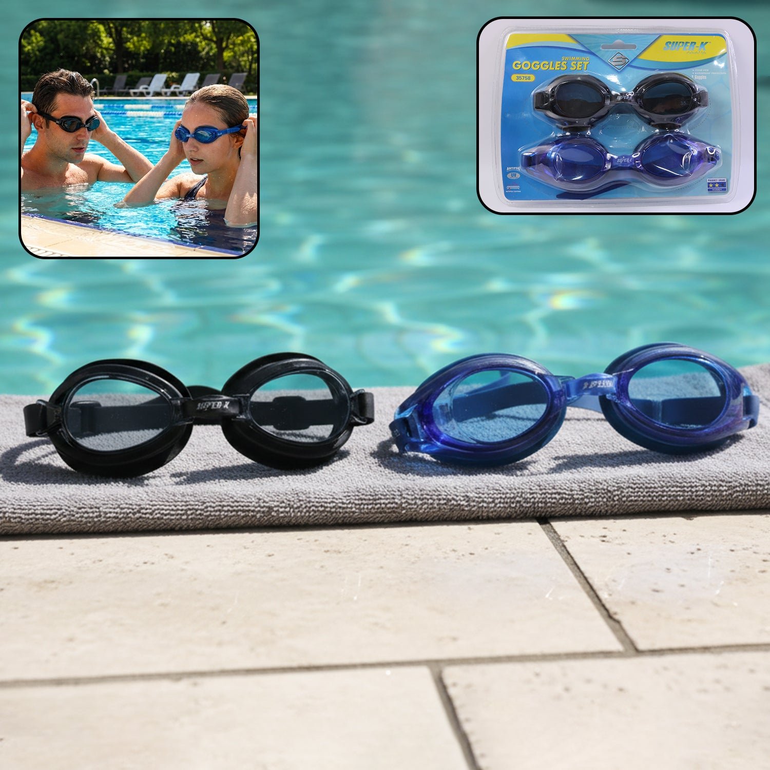 Swimming Goggles – Anti-Fog, Water-Resistant 2-Piece Set - Image 2