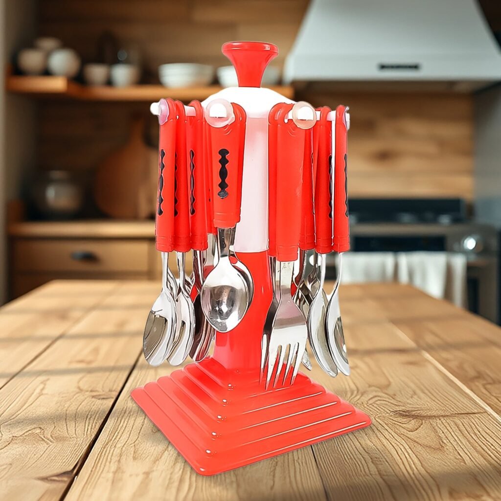 Stainless Steel Cutlery Set - 24-Piece with Stand | Serve Stellar
