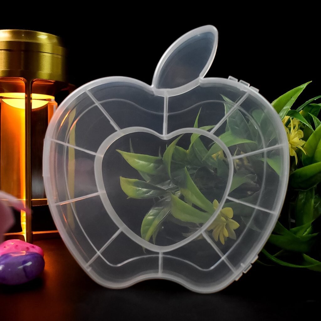 Apple Shape Jewellery Box - Transparent Plastic Organizer | LilyGleam