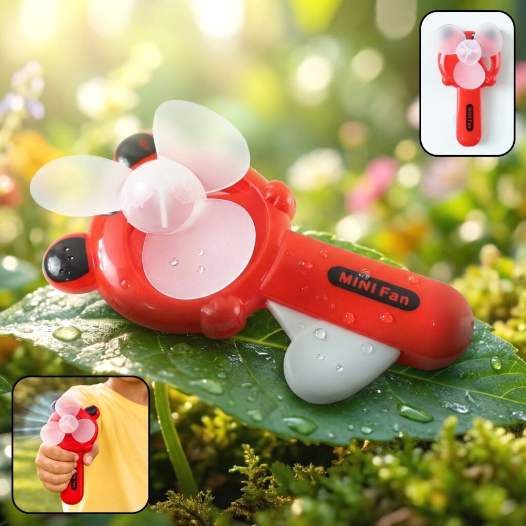 Hand Press Mini Portable Fan – Manual Cooling Toy for Kids