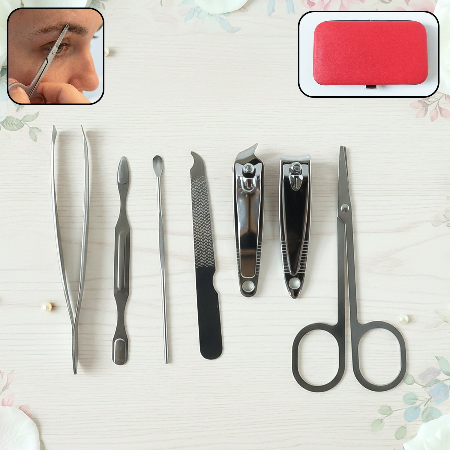 Manicure & Pedicure Grooming Kit – 7-in-1 Stainless Steel Set