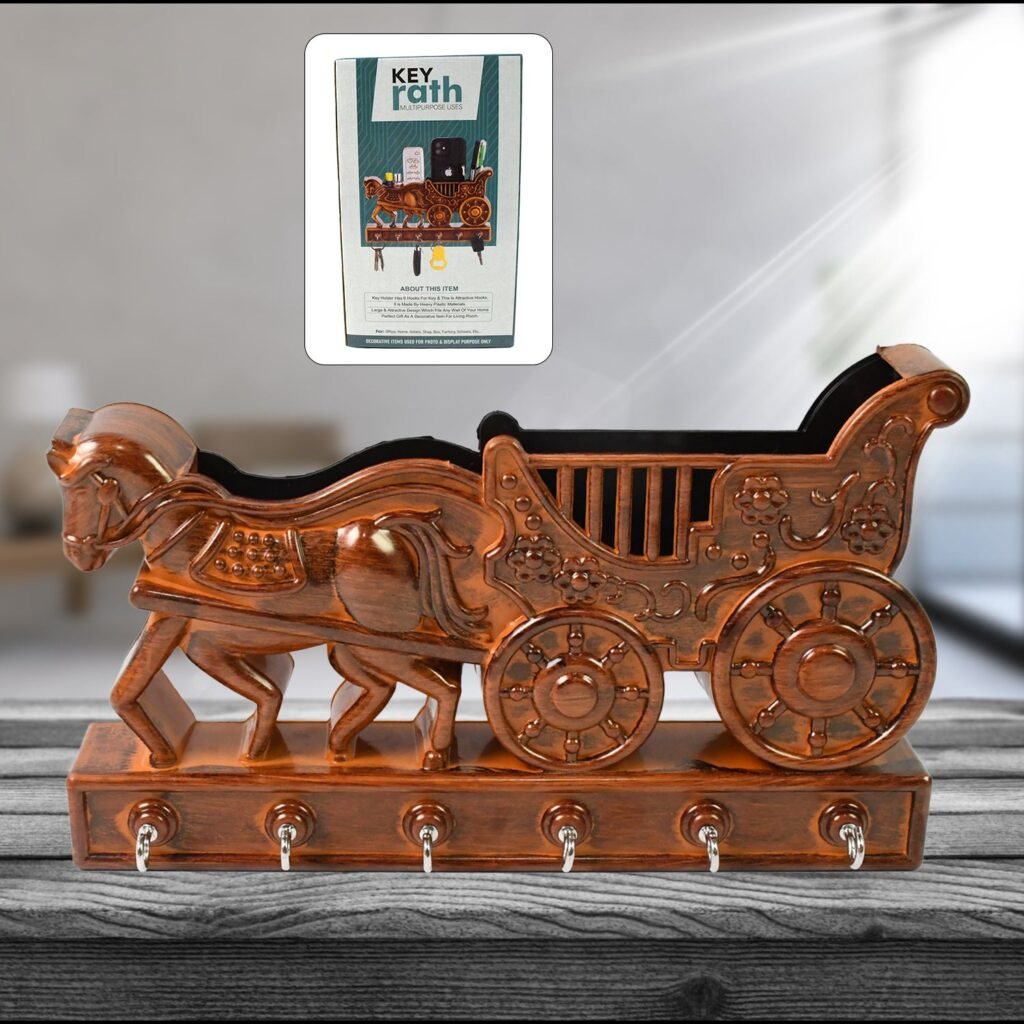 Rath Wall Key Holder - 6 Hooks, Decorative | Indo Glow
