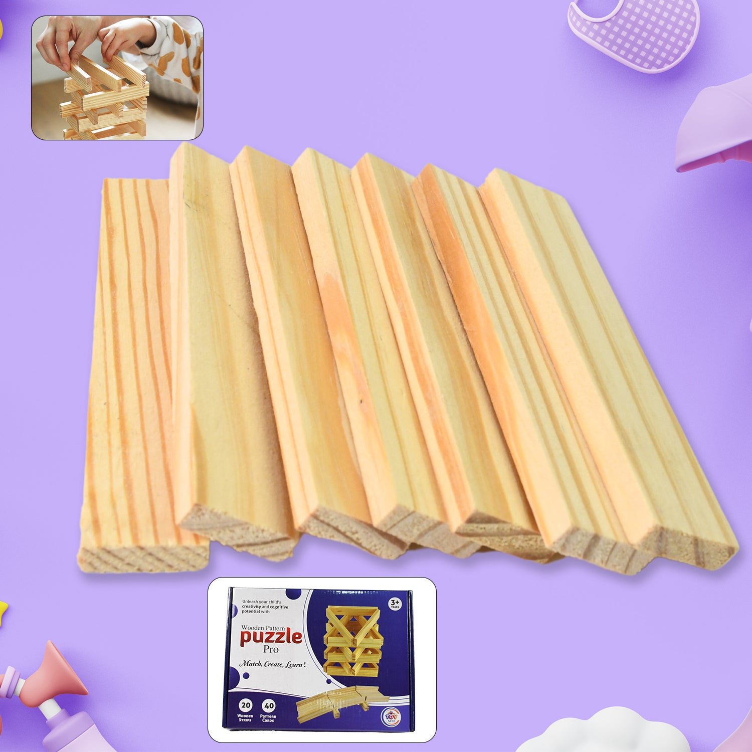 Wooden Pattern Puzzle - Brain Game for Kids & Adults | Puzzle Vista - Image 3