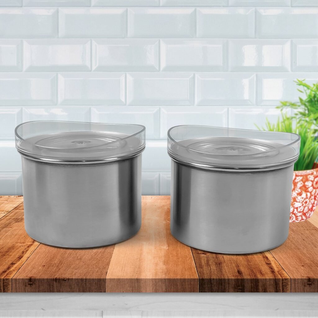 Airtight Stainless Steel Containers - See-Through Lid, 500ML (Set of 2) | Konvex