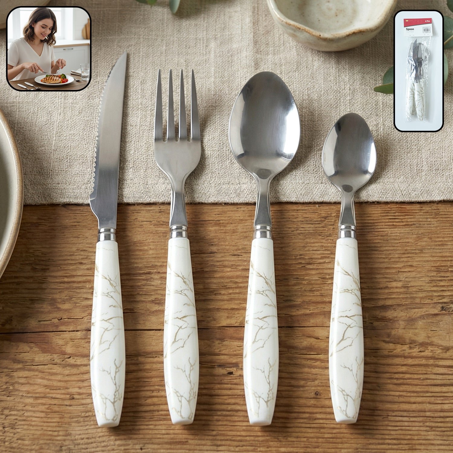 Stainless Steel Cutlery Set – Elegant Dining Essential for Home and Kitchen