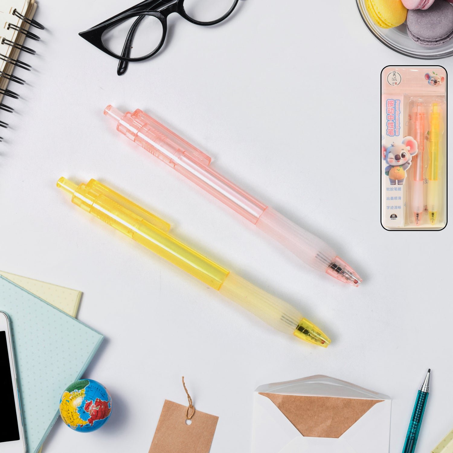 Smooth Writing Ball Pen - Black Ink, Fine Tip (2 Pc) | CustoPen