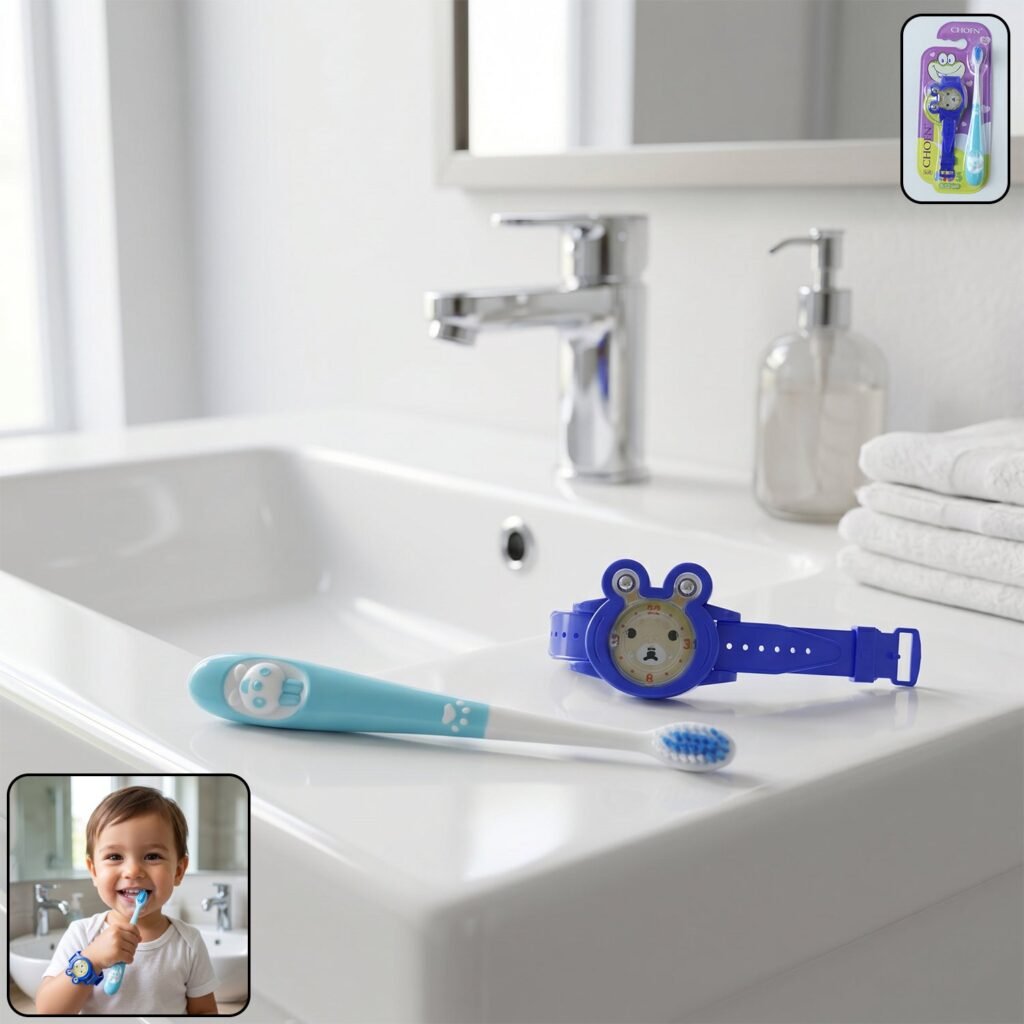 Kids Toothbrush with Cartoon Watch Toy – Fun & Effective Oral Care