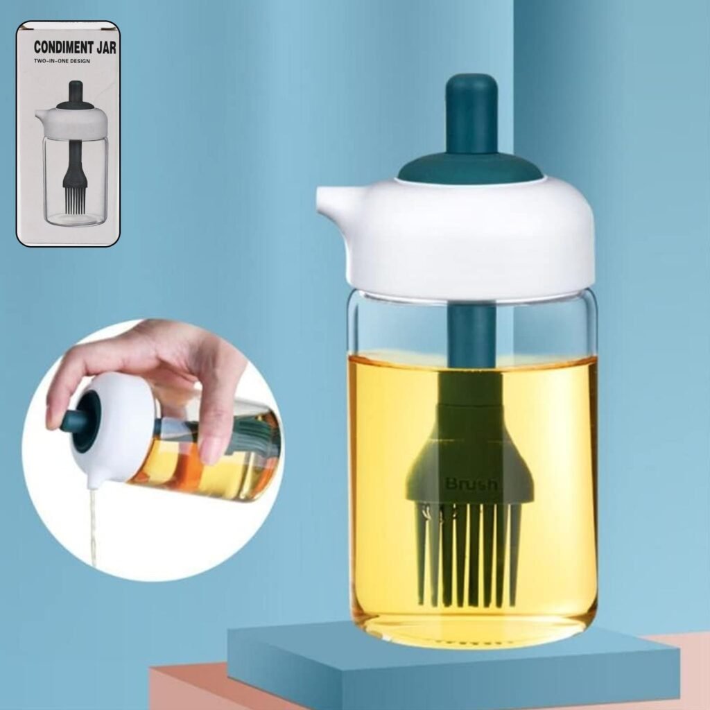 Glass Oil Dispenser with Brush - Borosilicate Kitchen Bottle | Own Hydrate