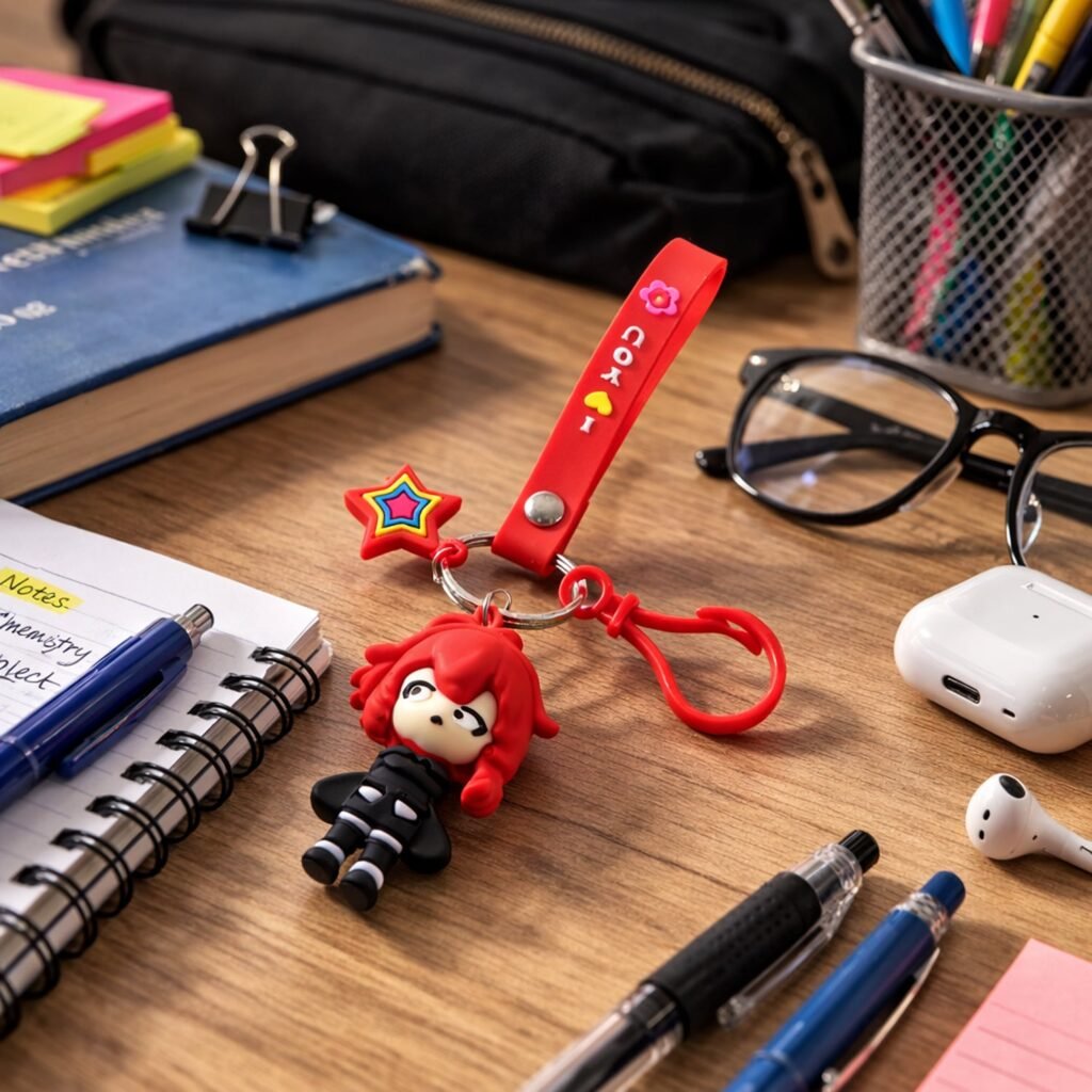 Cute Cartoon Girl Keychain – Adorable Gift & Bag Accessory