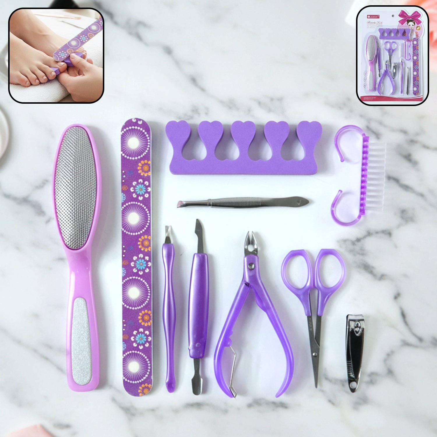 Manicure & Pedicure Nail Care Tool Set – Complete 10-Piece Grooming Kit