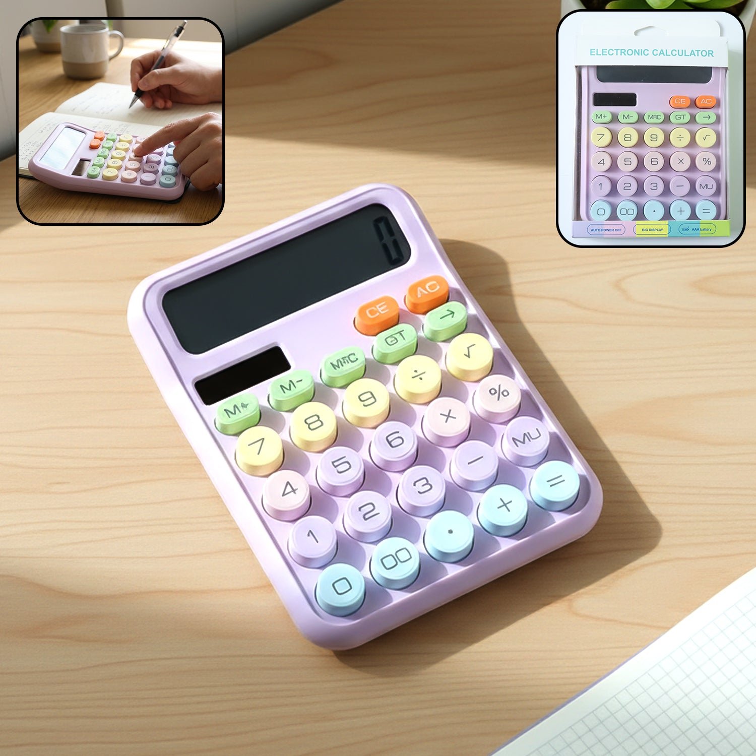 Desktop Calculator – Large Display & Soft Multicolor Keys - Image 2