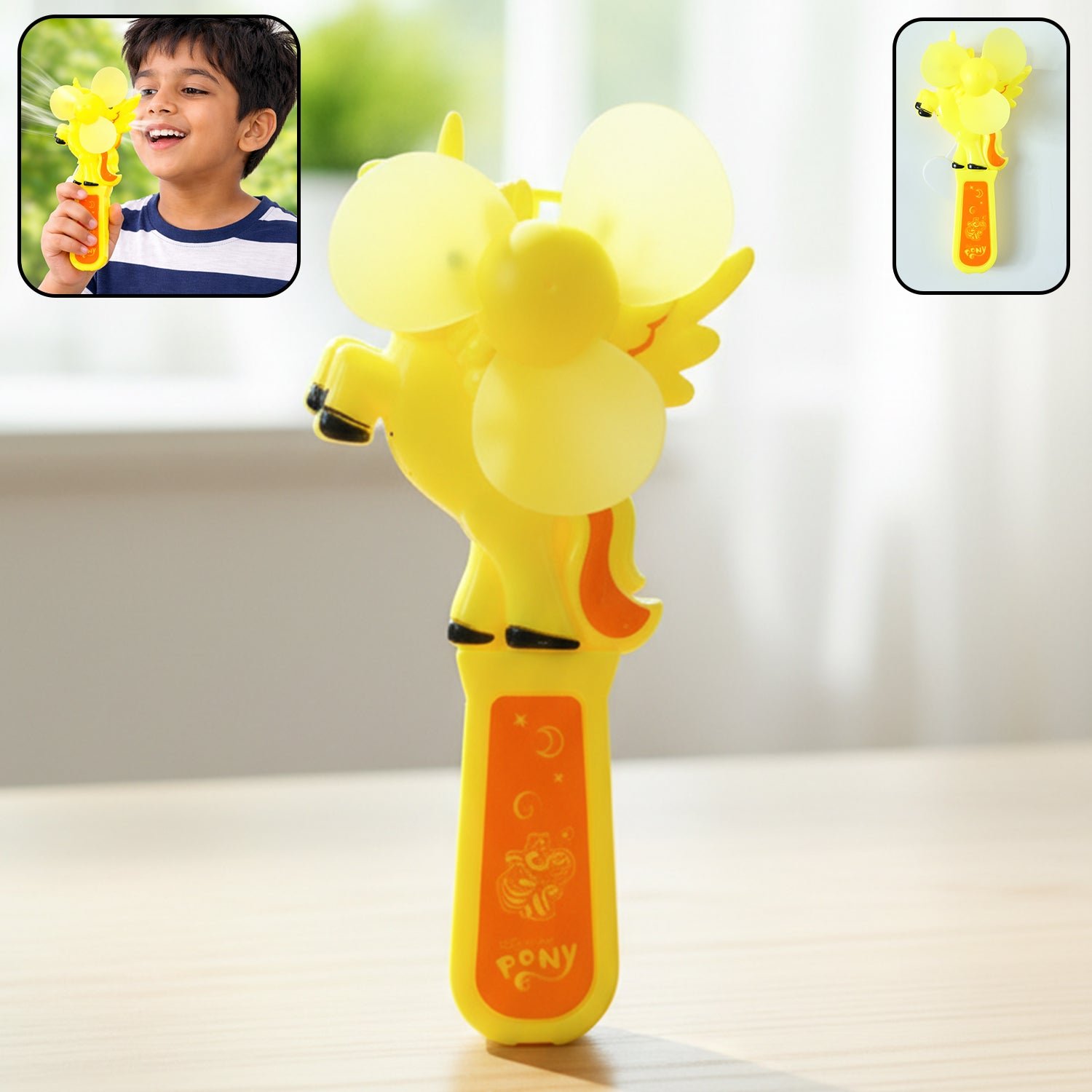 Hand Press Mini Fan Toy – Portable Cartoon Cooling for Kids