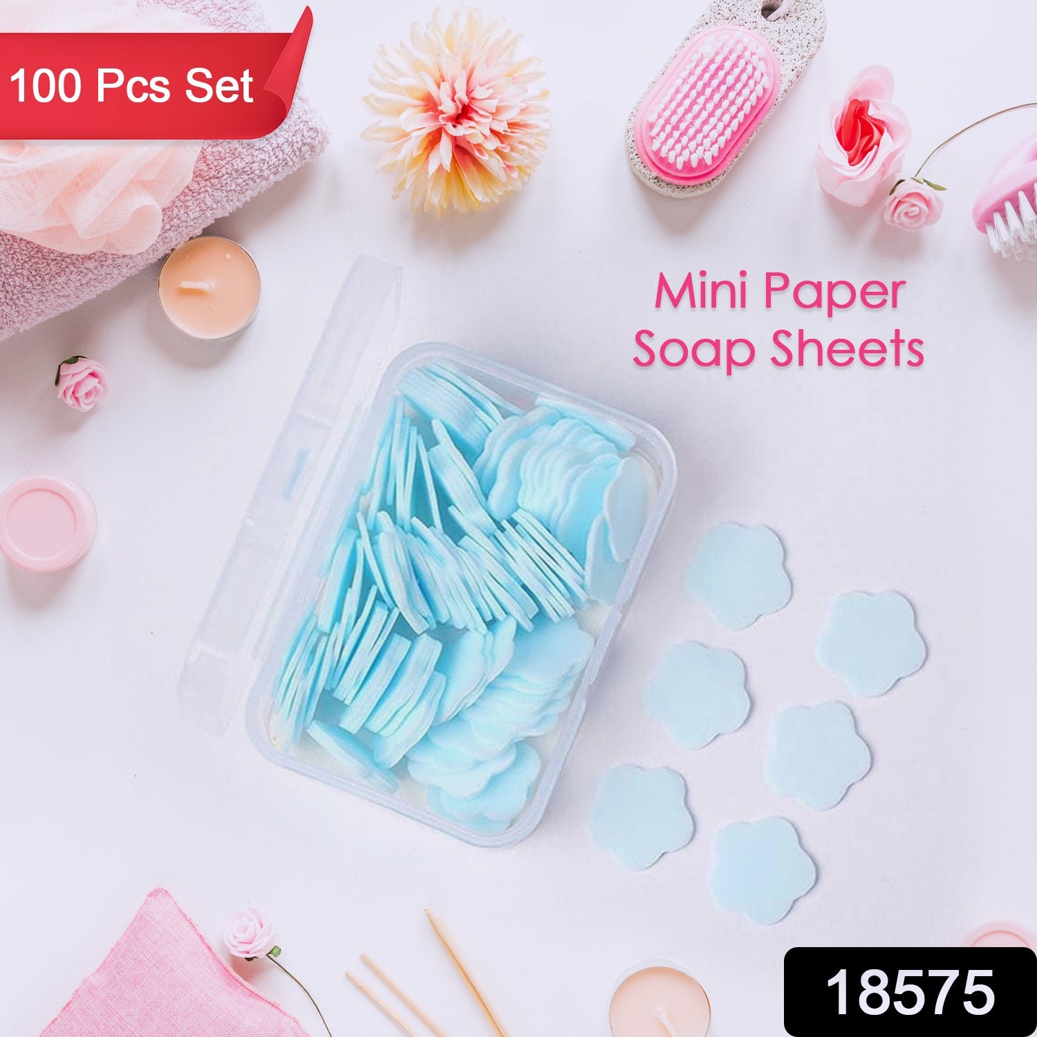 Travel Soap Sheets - 100 Flower-Shaped | VelvetBubbles - Image 3