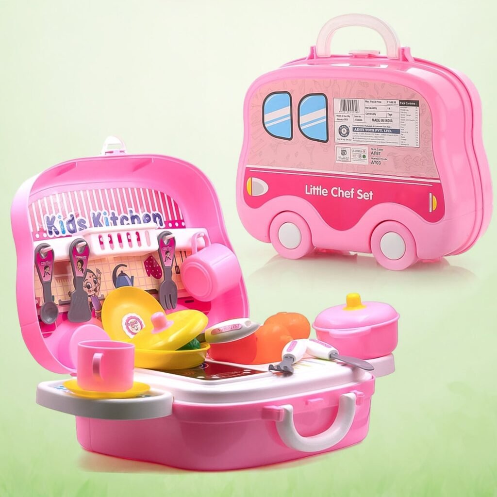 Kids Kitchen Play Set - 23-Piece Portable Pretend Play | Aditi