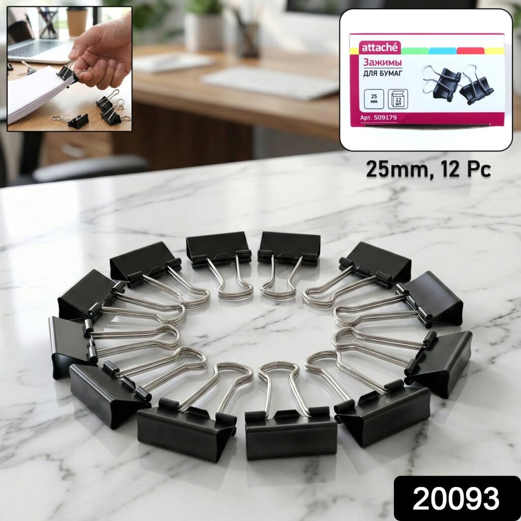 25mm Black Binder Clips – Durable Multi-Purpose Office Clips