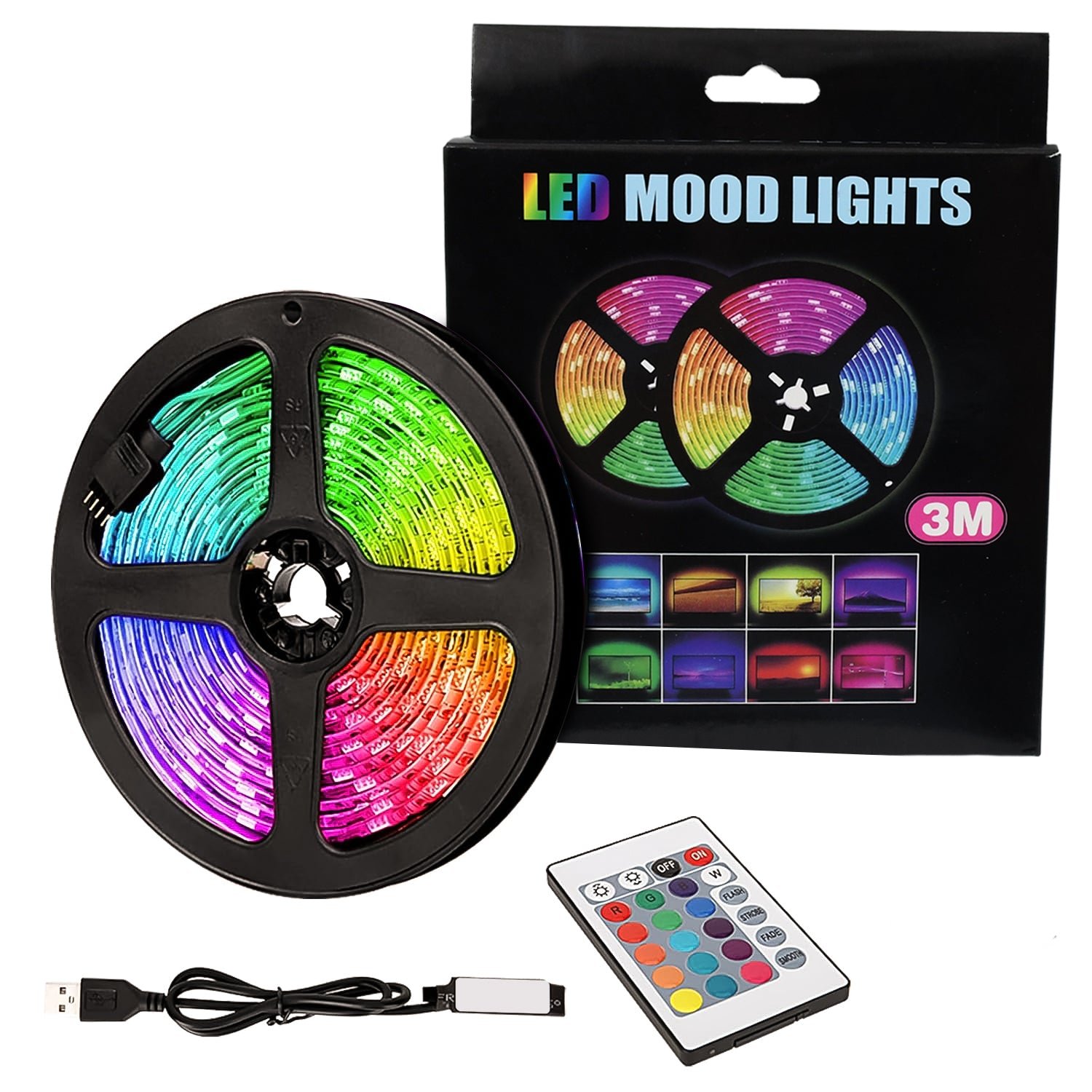 RGB LED Strip Lights – 3M Multi-Colour USB with Remote | Indo Glow - Image 5
