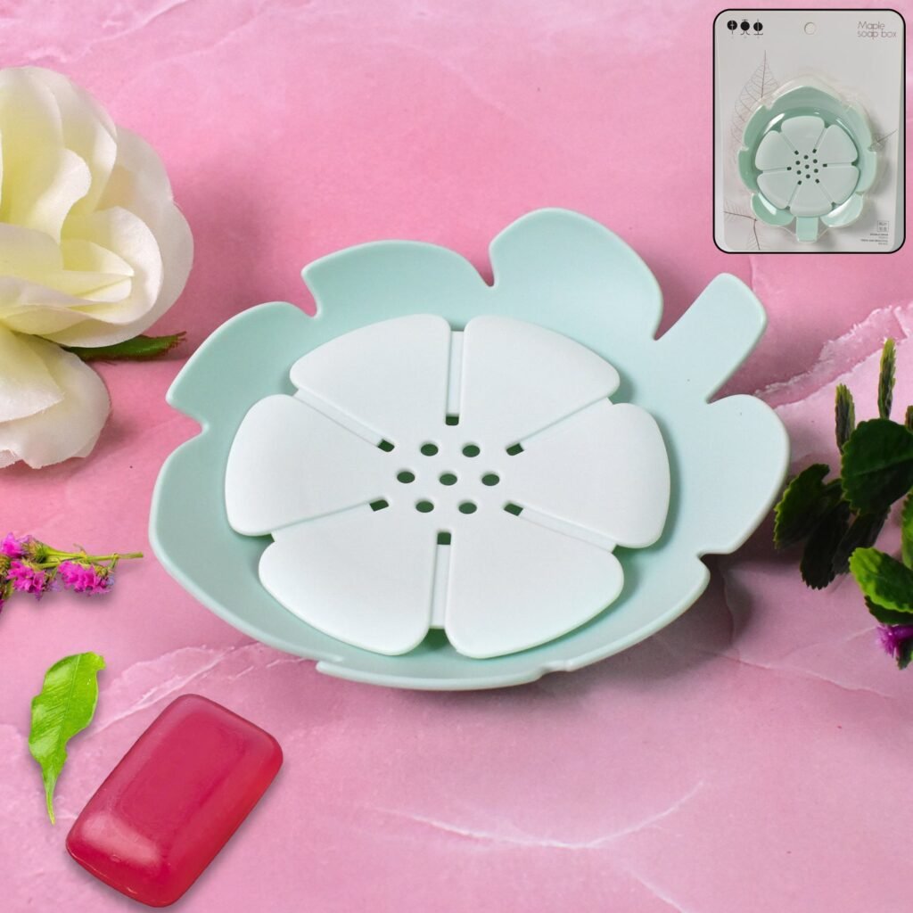 Plastic Soap Dish - Self-Draining Floral Design | VelvetBubbles