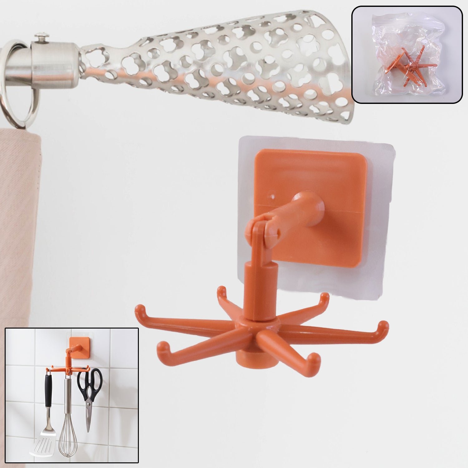 Rotating Kitchen Utensils Hook Stand – Space-Saving Wall Organizer - Image 5
