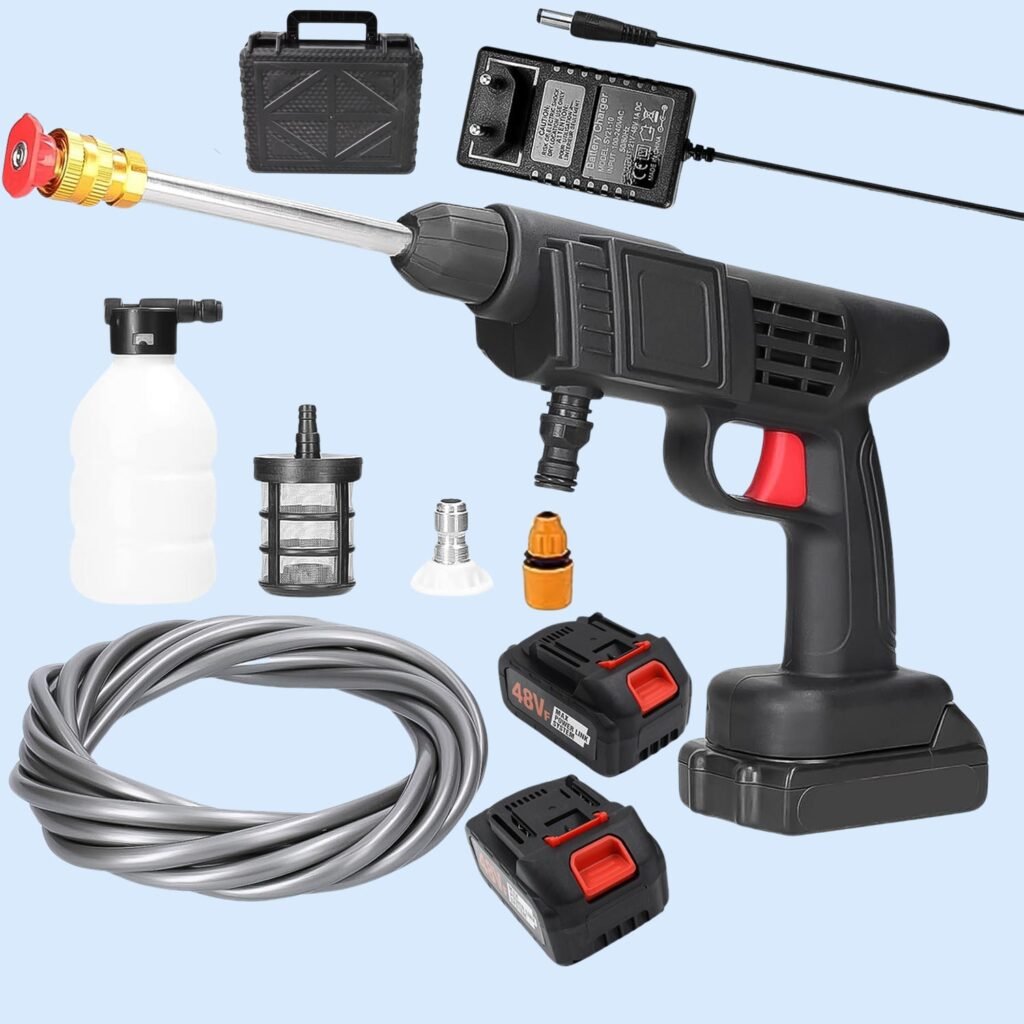 Cordless Car Washer Gun - 48V Dual Battery Power | Velvet Wheels