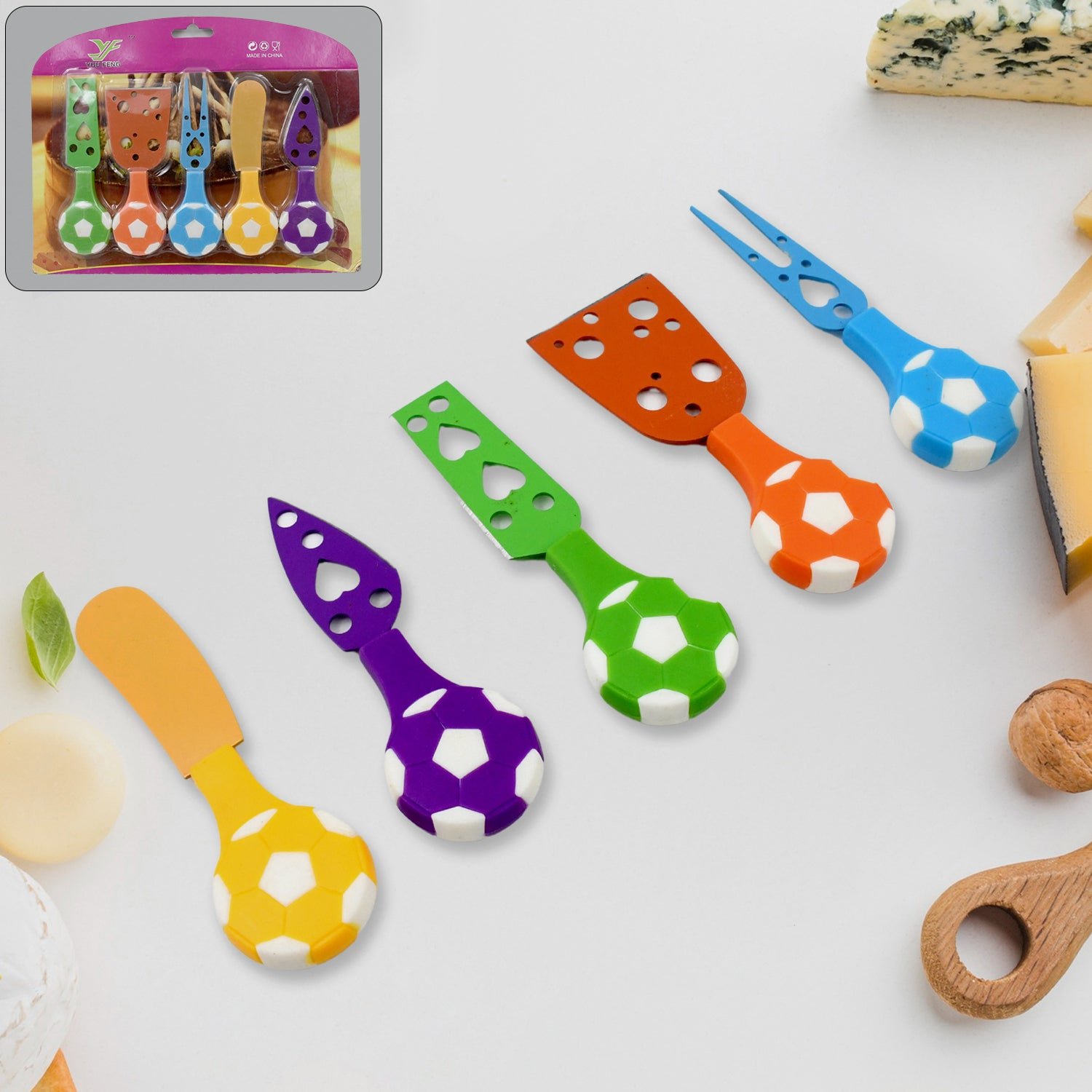 Cheese Knife Set – Stainless Steel Football Theme (5 Pcs) | Indo Glow - Image 6