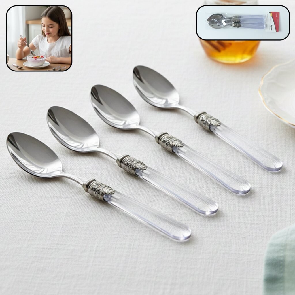 Stainless Steel Dessert Spoon – Elegant Multipurpose Cutlery for Home & Dining