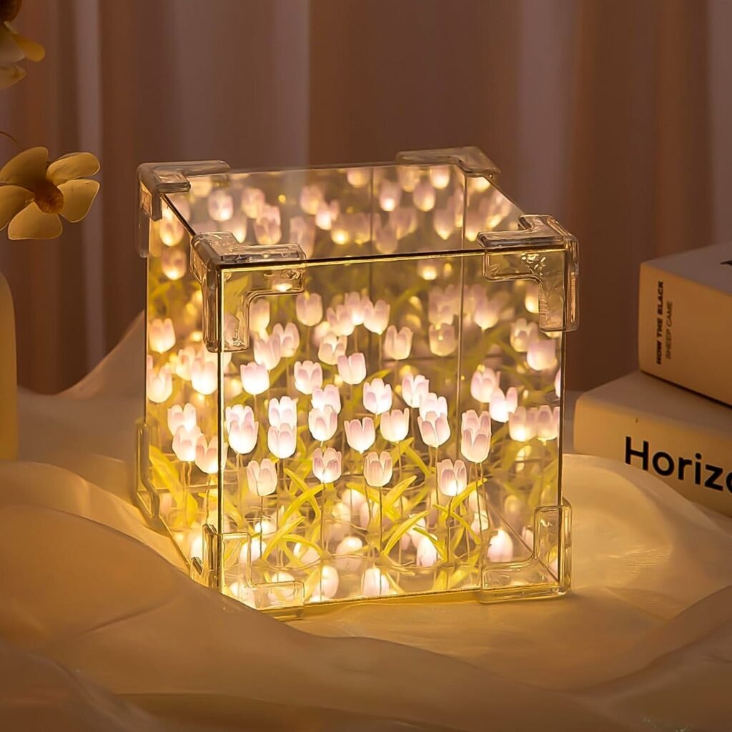 Tulip LED Night Lamp – Decorative Mirror & Light | Styleva