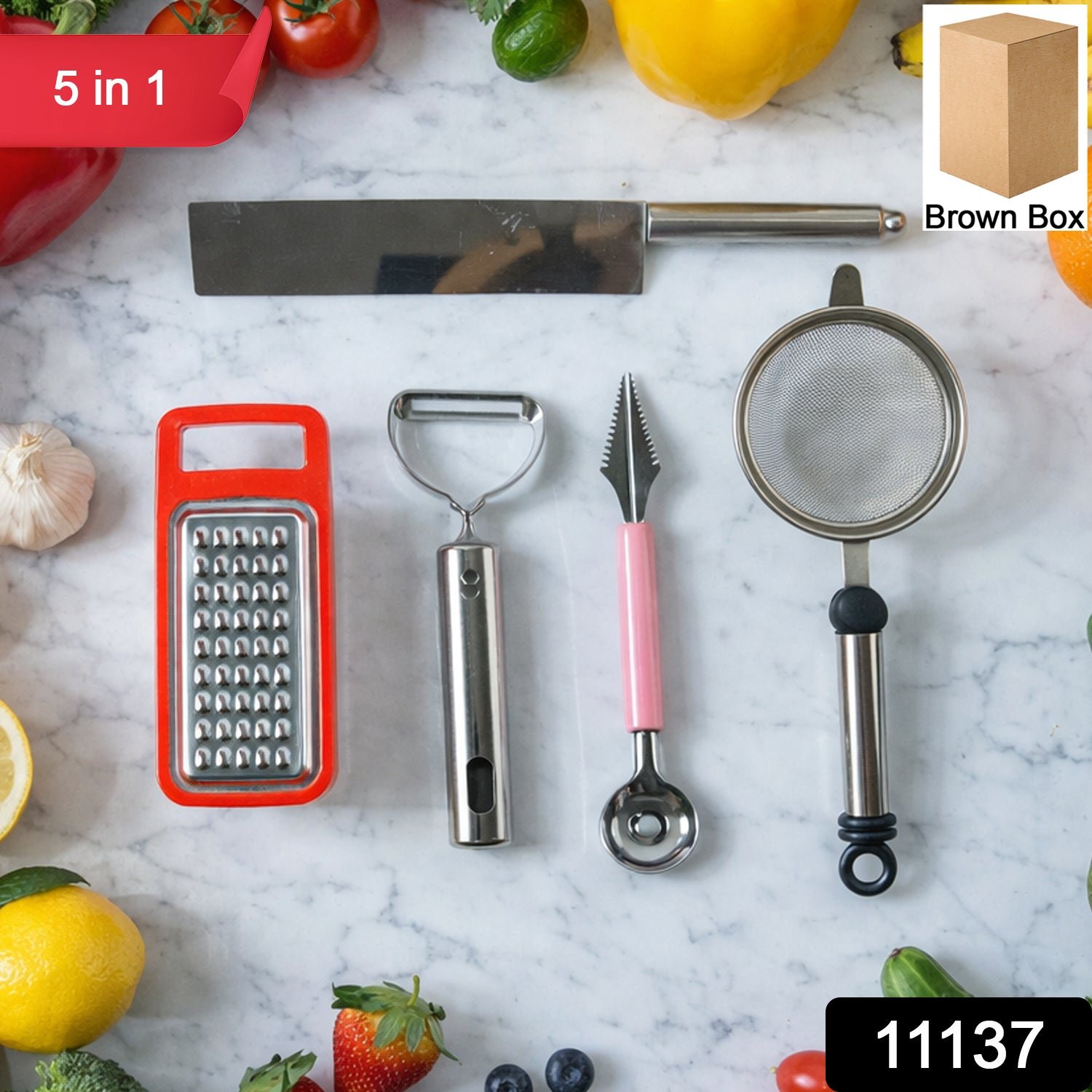 5-in-1 Kitchen Tool Set – Compact & Versatile Food Prep Helper - Image 2