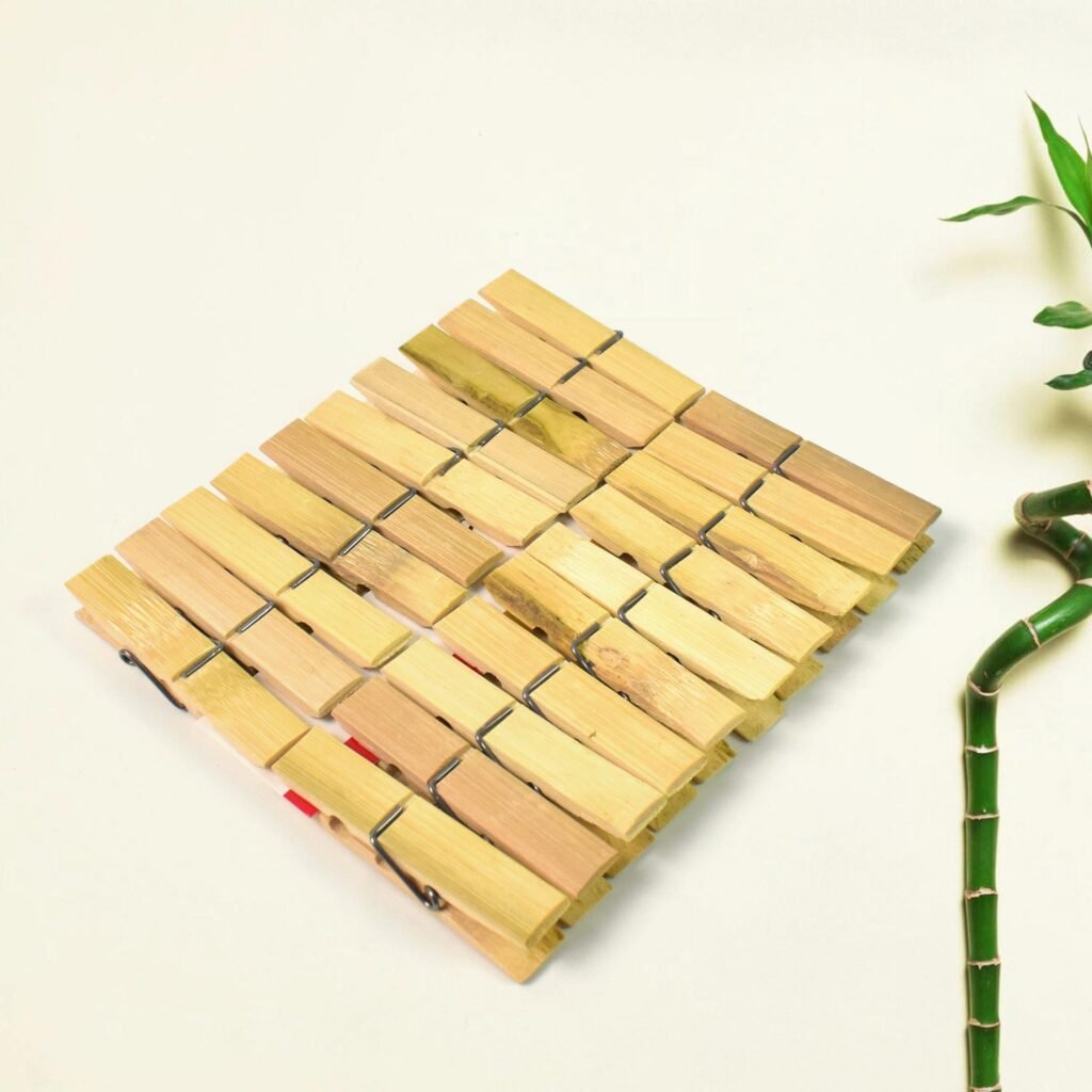 Bamboo Cloth Clips - Heavy Duty 20 Pcs Set | BathNova