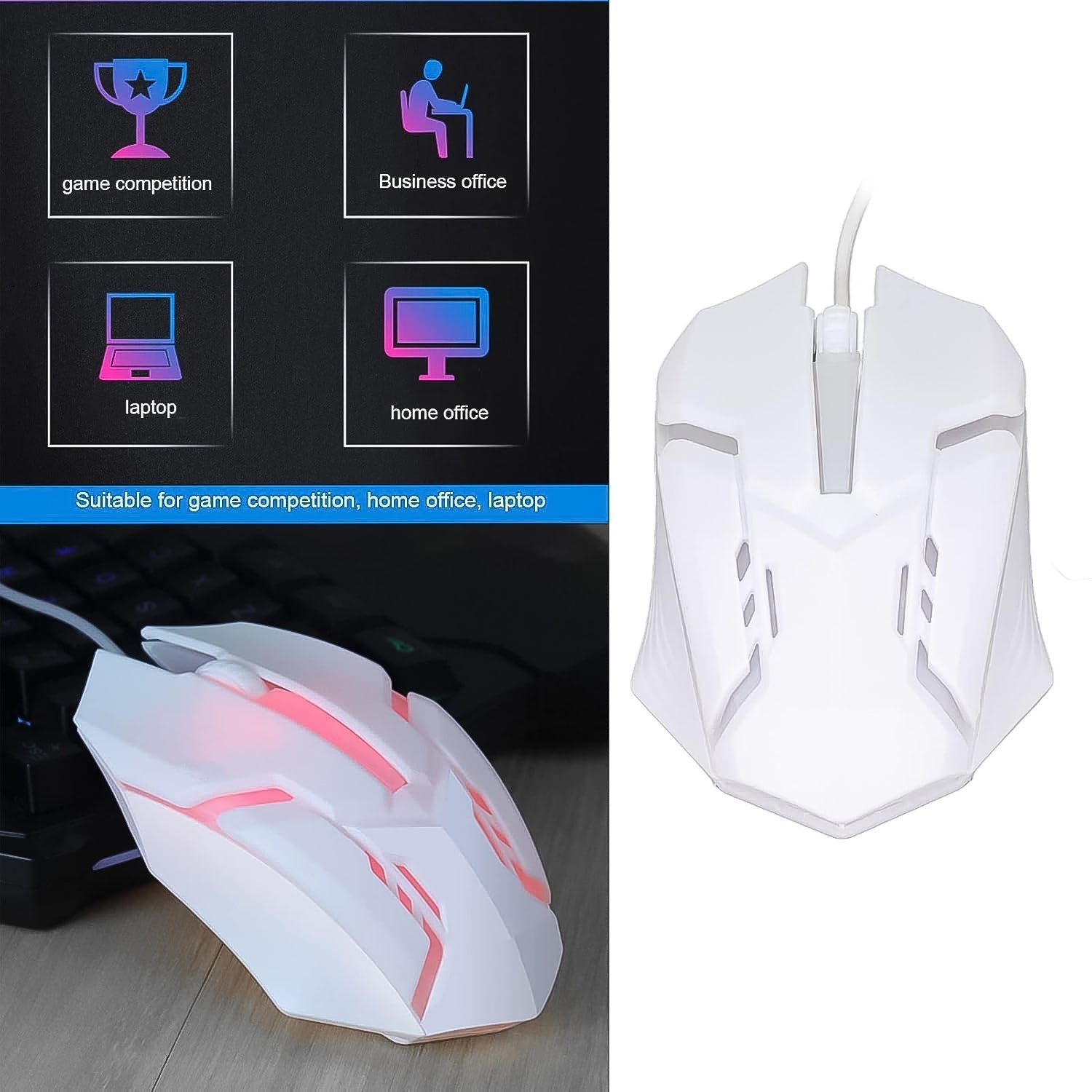 Wired Gaming Mouse - Ergonomic RGB Lighting for Gamers | Indo Glow - Image 3