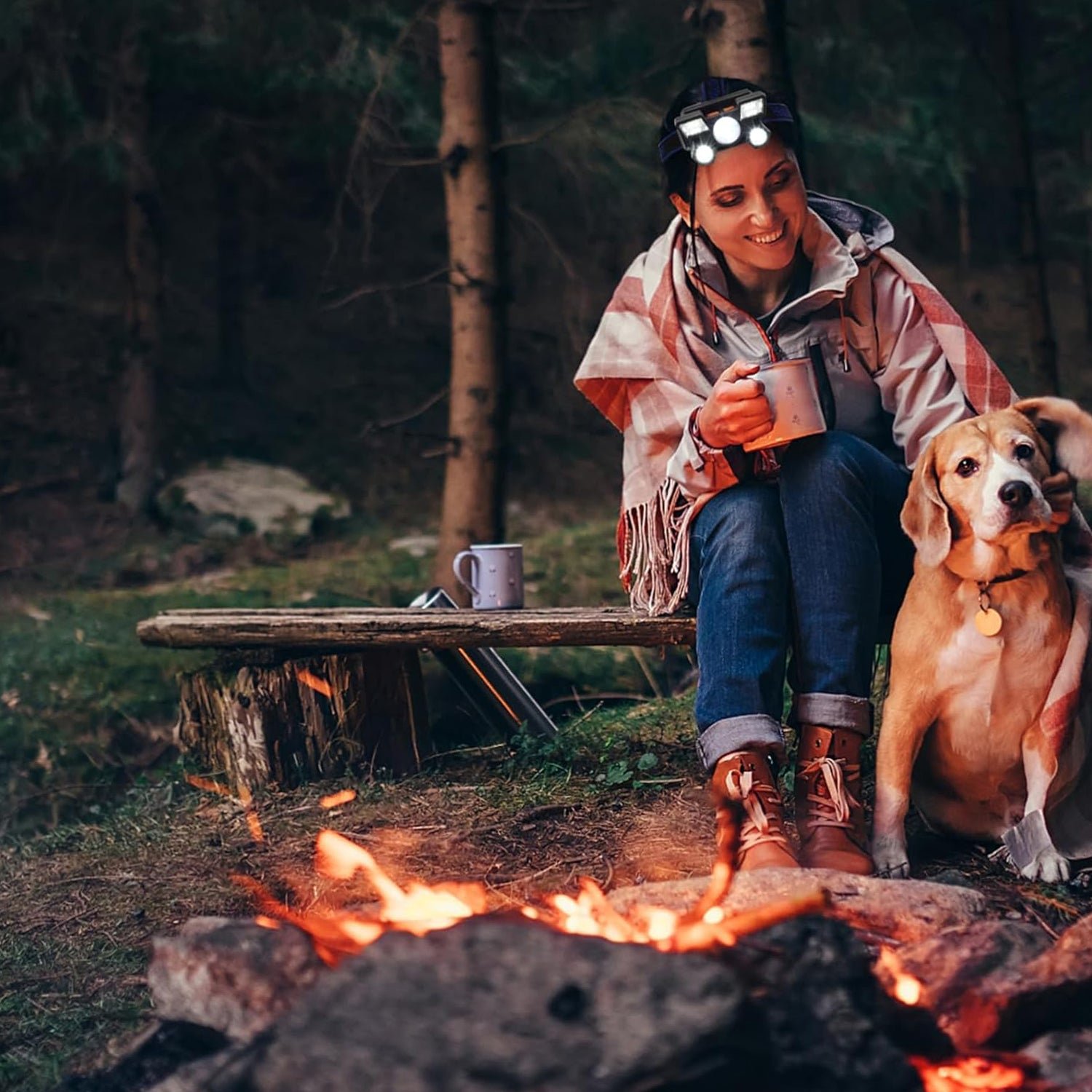 USB Rechargeable Headlamp - 5 LED Outdoor Light | Indo Glow - Image 3