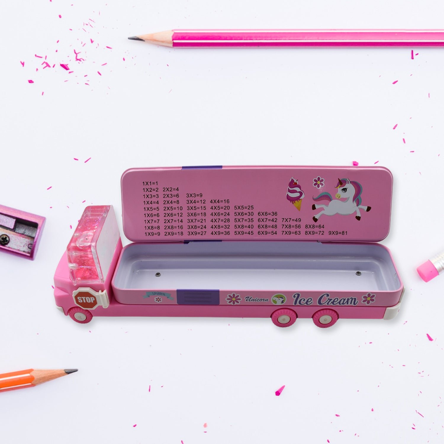 Kids Truck Pencil Case – Multi-Level Metal Double Decker | Indo Glow - Image 3