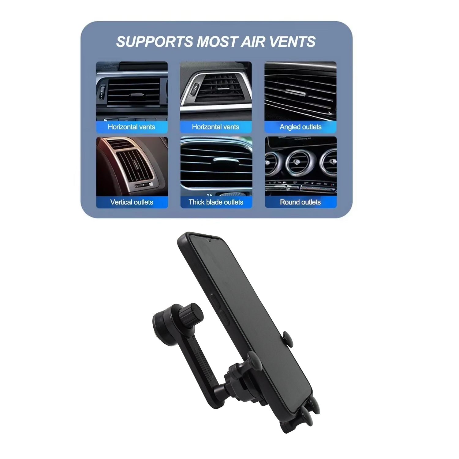Car Phone Holder - 360 - Adjustable Vent Mount for All Phones | Velvet Wheels - Image 3