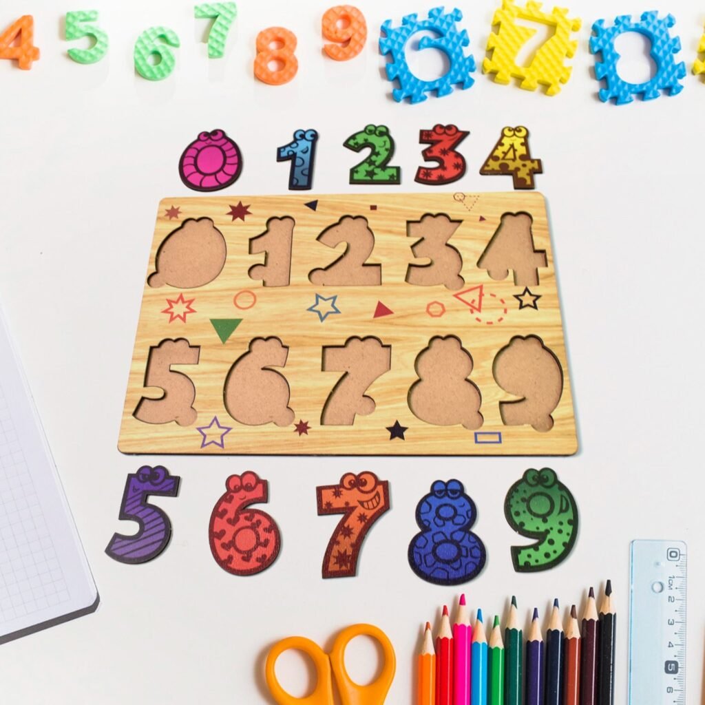 Wooden Number Puzzle - Early Learning Board | Inventive Play