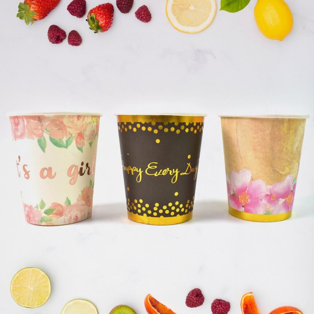 Disposable Paper Cups - Mixed Colour 3 Pcs Set | hydrozilla