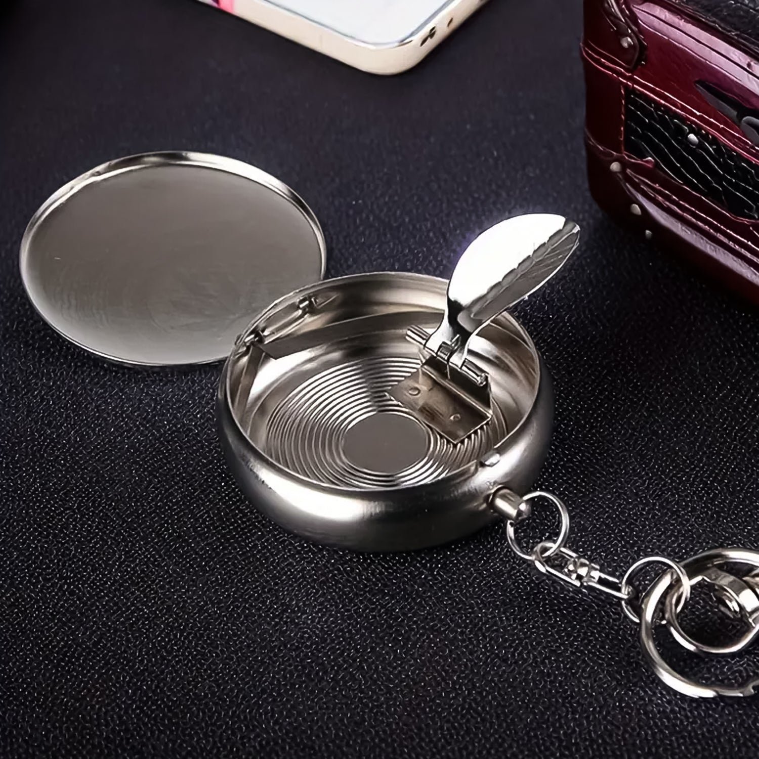 Mini Stainless Steel Ashtray – Portable with Secure Lid for Travel - Image 6