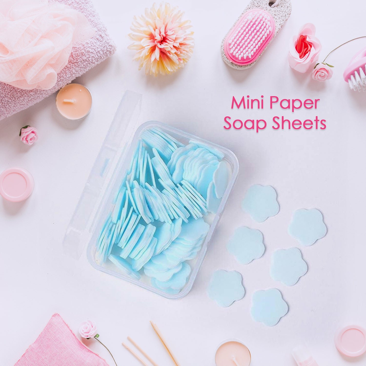 Travel Soap Sheets - 100 Flower-Shaped | VelvetBubbles