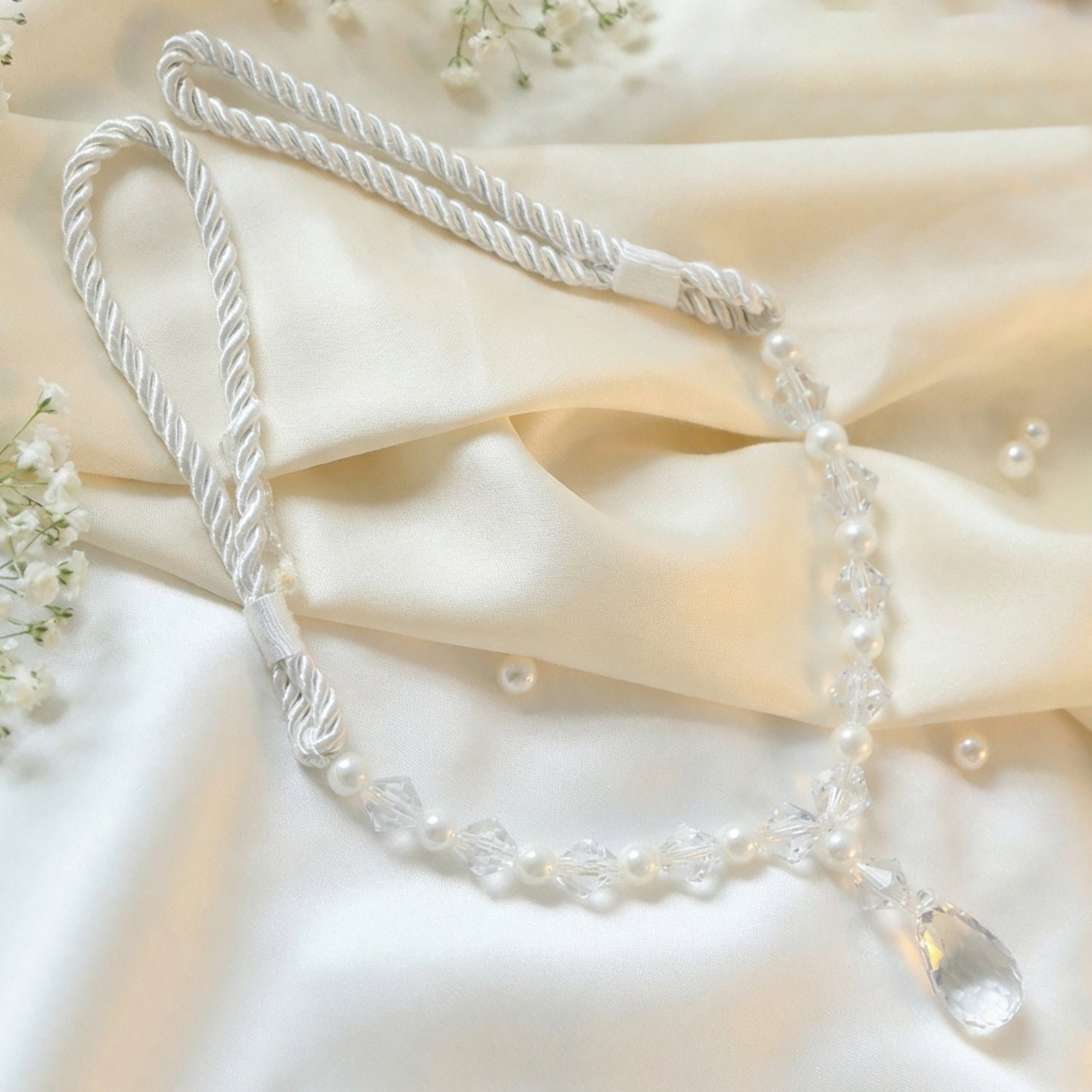 Crystal Pearl Beaded Curtain Tieback – Elegant Twisted Rope Design - Image 4