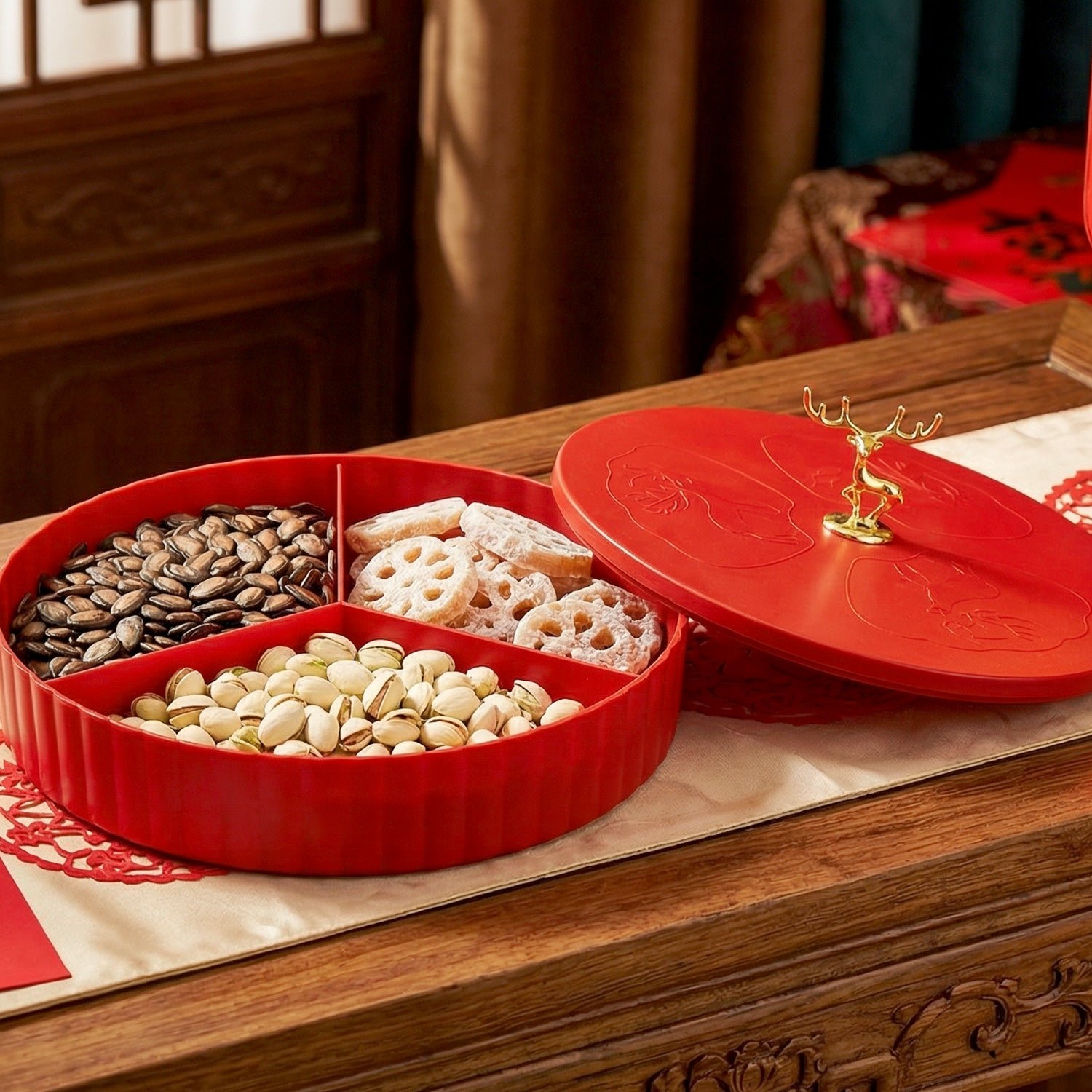 Dry Fruit Serving Tray – 2 Layer Multipurpose Snack Organizer - Image 3