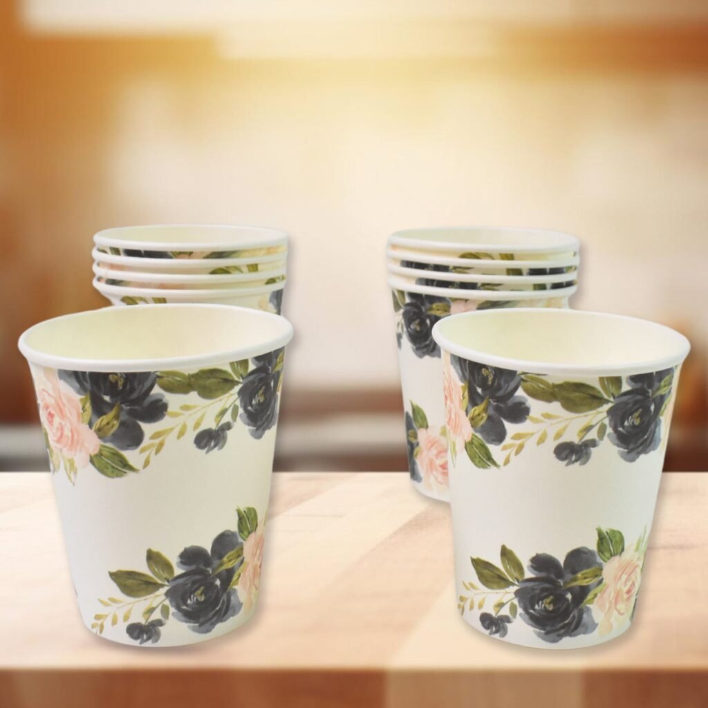 Disposable Paper Cups - Mixed Design 10 Pcs Set | Papezo