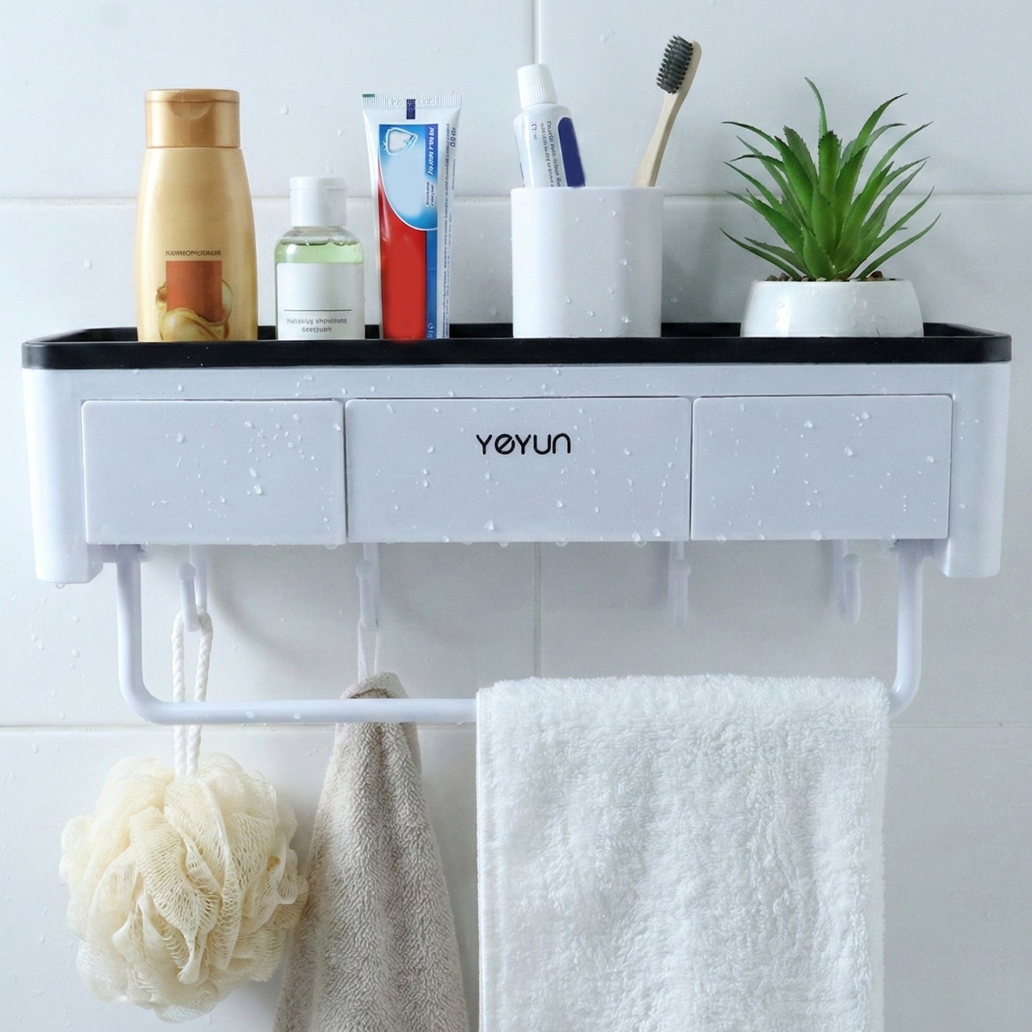 Bathroom Storage Rack – Wall Mounted Multifunctional Organizer - Image 3
