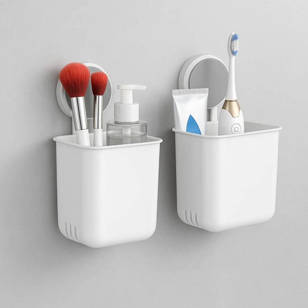 Bathroom Organizer Cups – Space-Saving Wall Mounted Set
