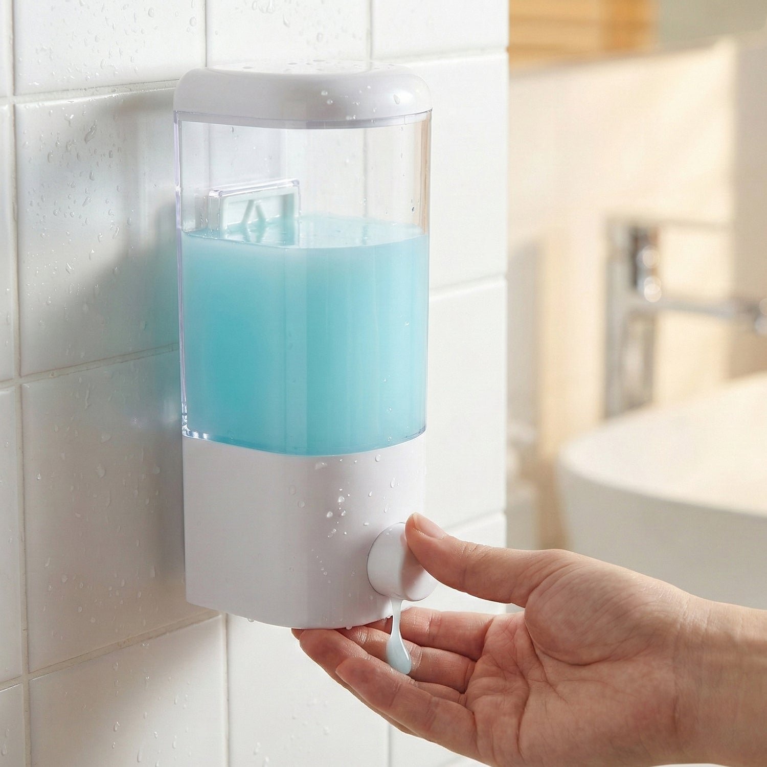 Liquid Soap Dispenser 500ml – Wall Mount with Manual Push - Image 3