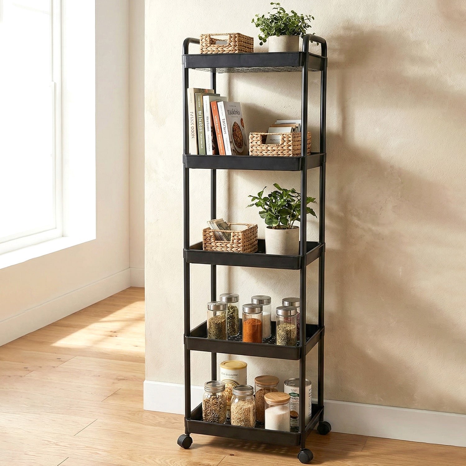 5 Layer Rolling Storage Rack – Multipurpose Mobile Organizer - Image 3