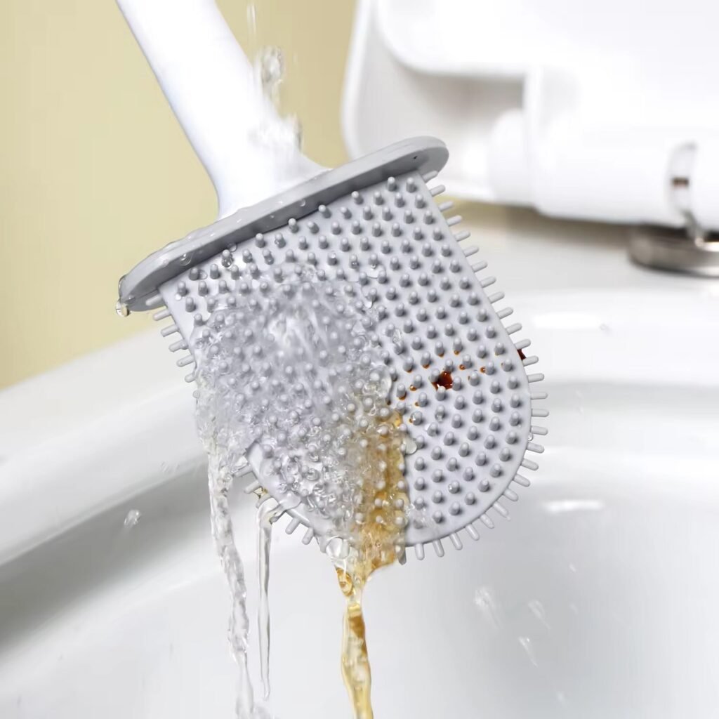 Silicone Toilet Brush - Wall-Mounted, Anti-Drip Cleaner | Velvet Wipe