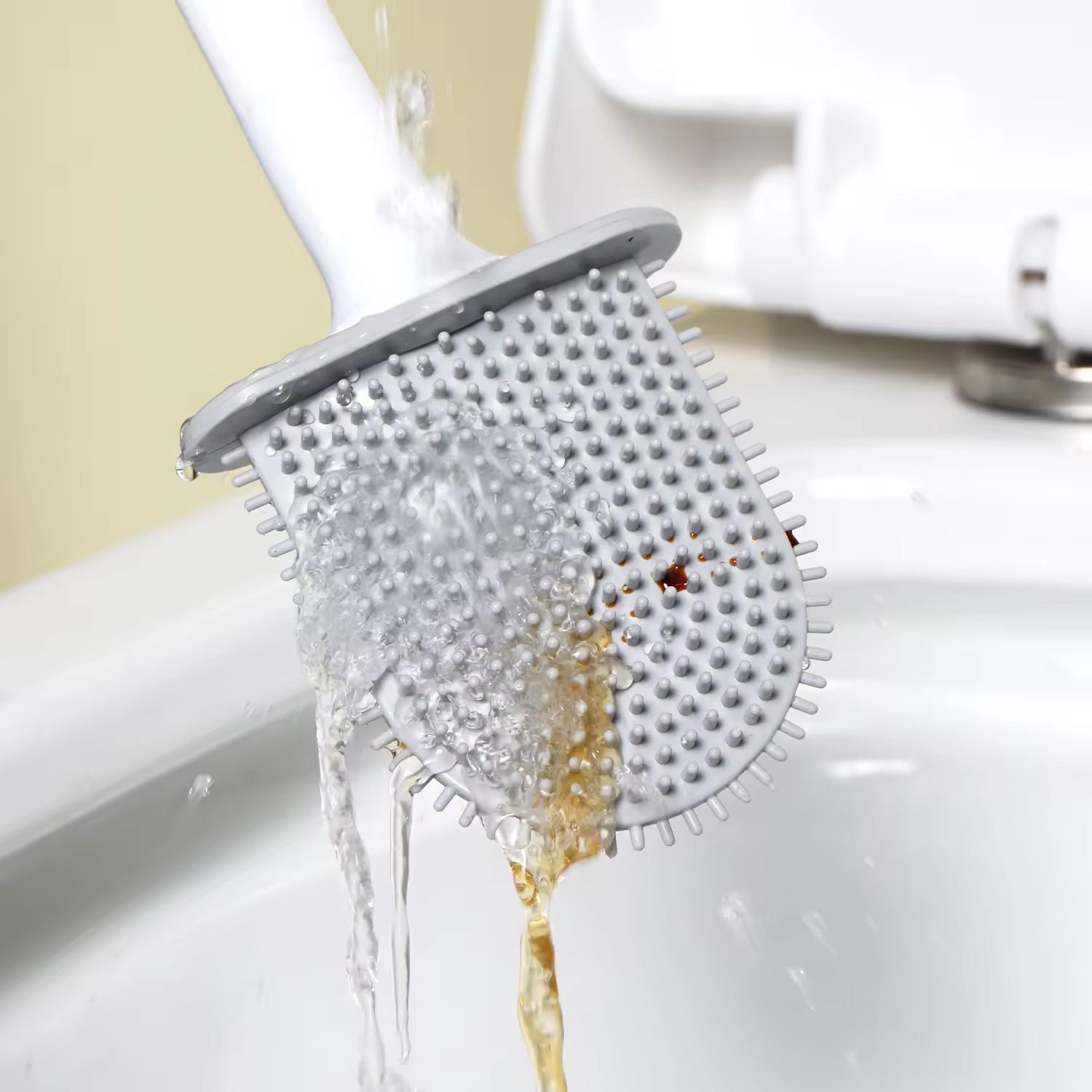 Silicone Toilet Brush - Wall-Mounted, Anti-Drip Cleaner | Velvet Wipe