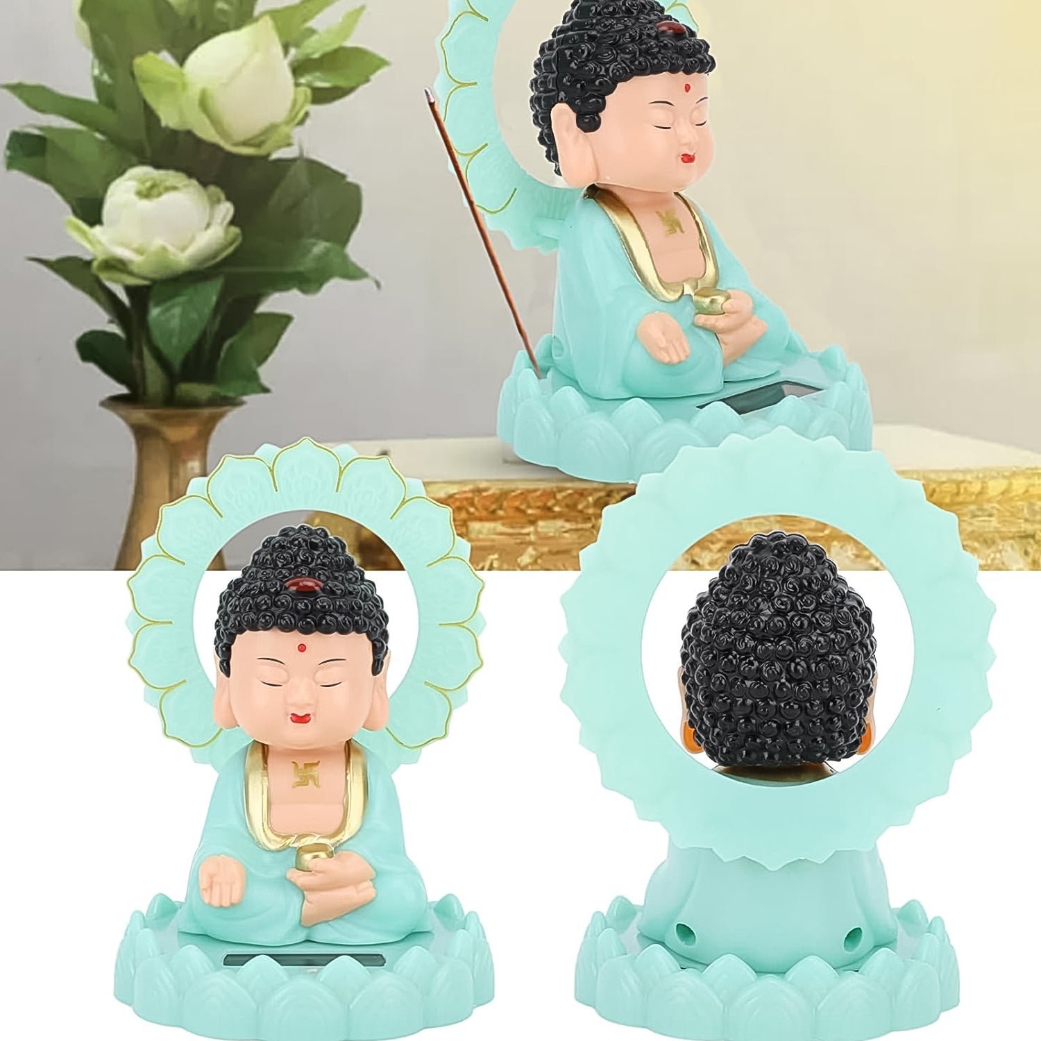 Solar Buddha Statue - Eco-Friendly Moving Head Decor | Styleva - Image 3