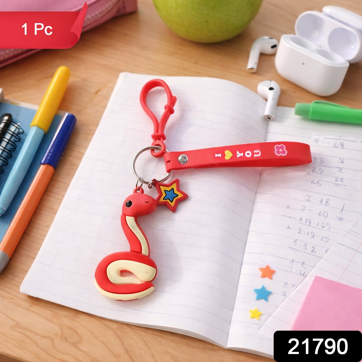 Snake Shape Keychain – Cute Strap & Hook Clip for Kids - Image 2