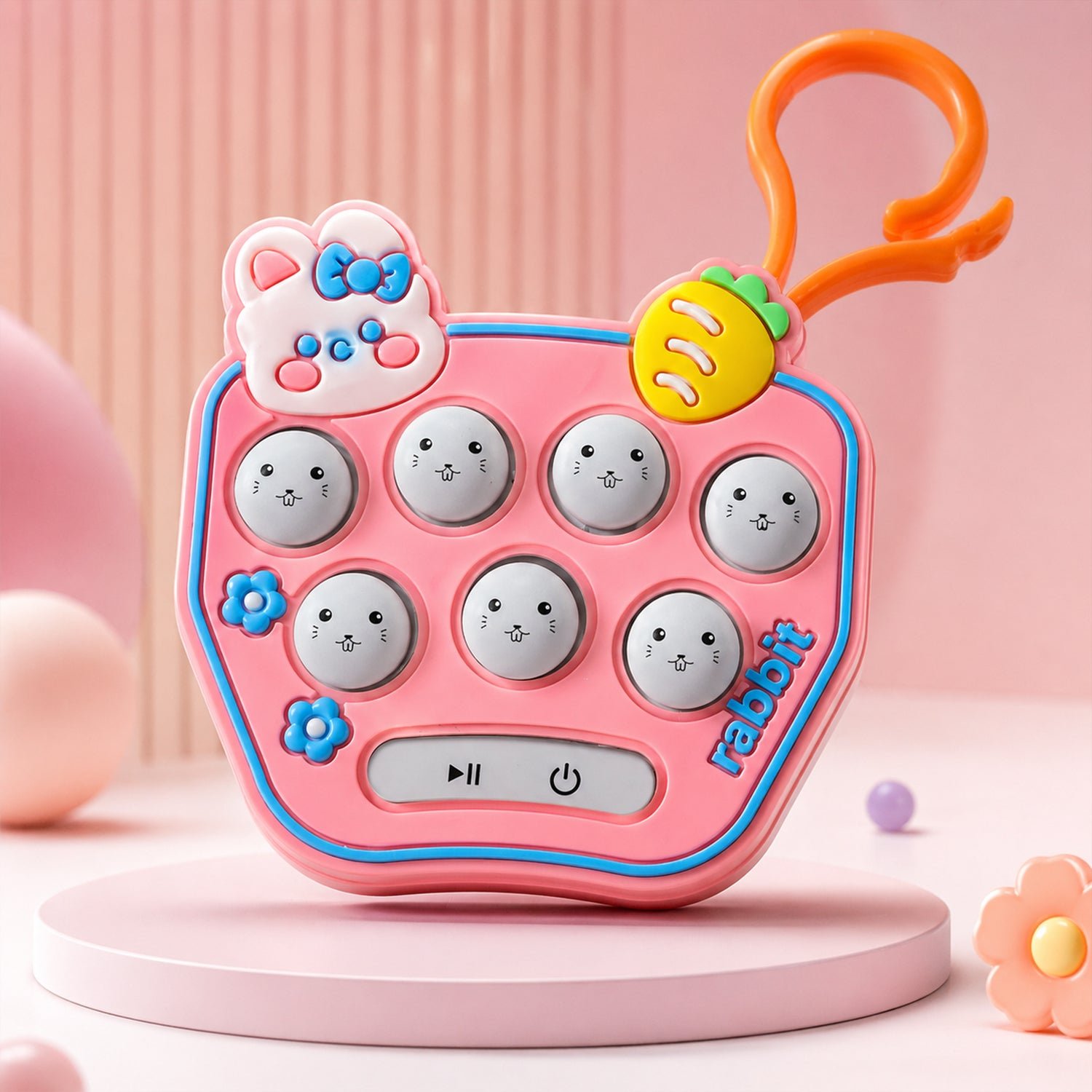 Cute Cartoon Music Push Button Toy Keychain – Light & Portable Fun - Image 3
